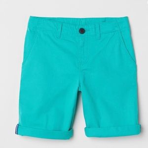Boy’s cotton twill turquoise shorts, 11-12yo, H&M, NWT